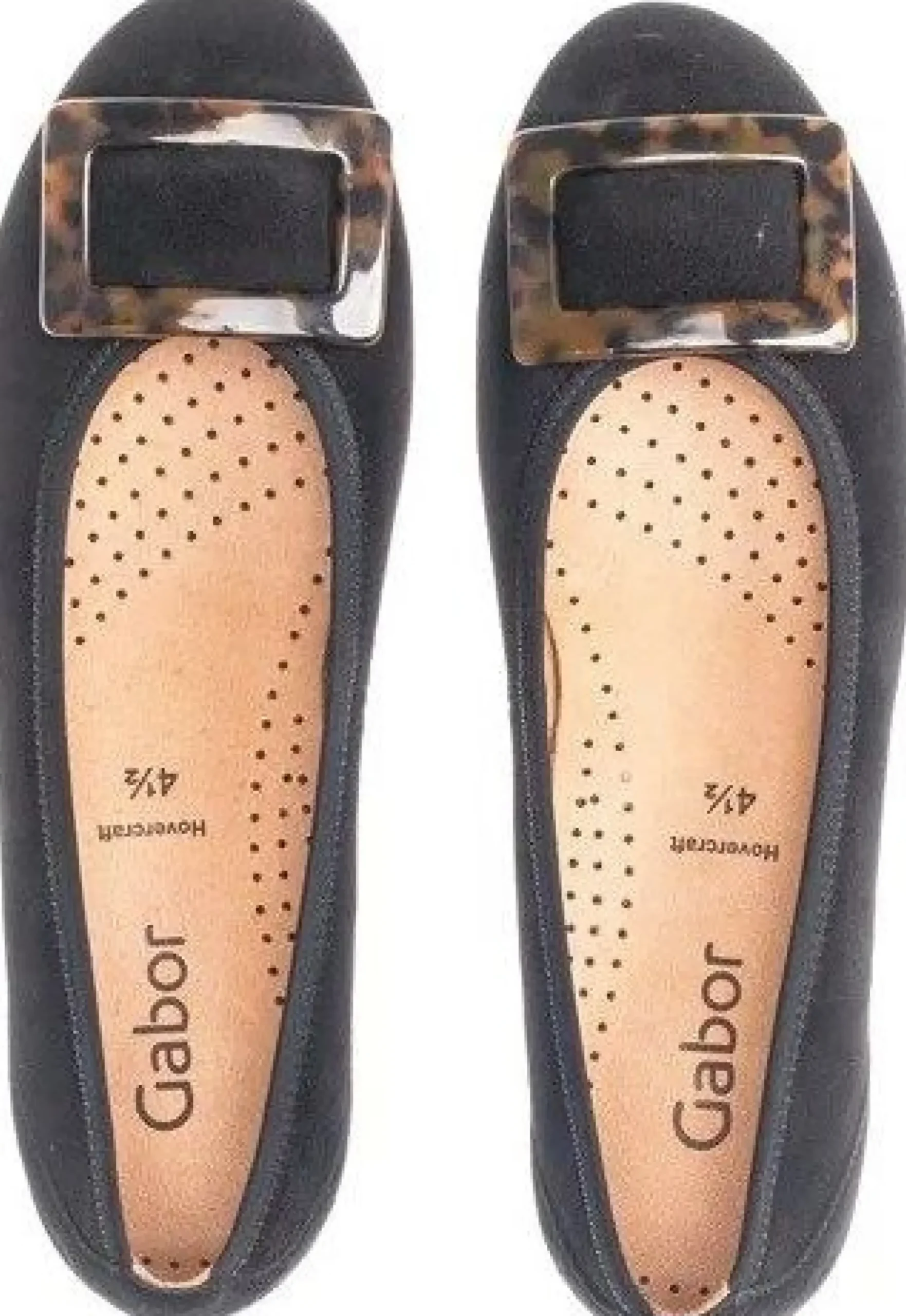 Online Gabor 54.164.37 Black Tortoise Buckle Ballet Flat