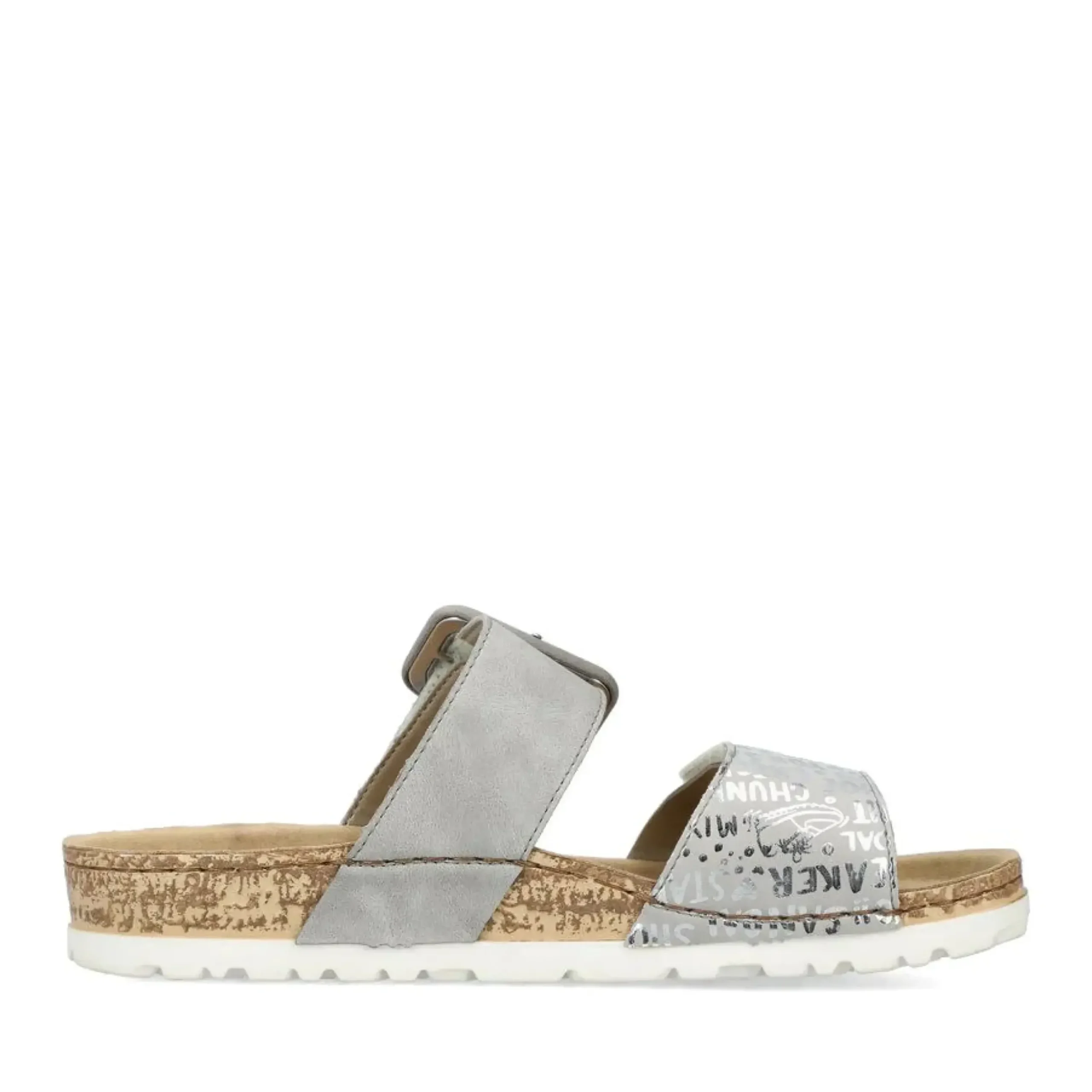 Hot Rieker 2 Velcro Slide Grey