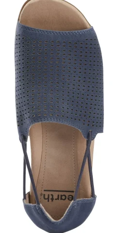 Clearance Earth Abra Indigo Blue Suede Slip-On Sandal