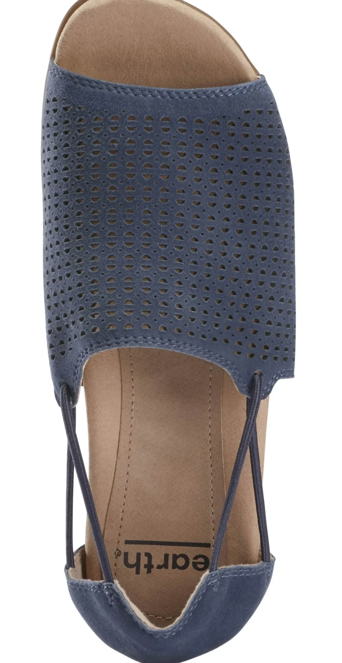 Clearance Earth Abra Indigo Blue Suede Slip-On Sandal