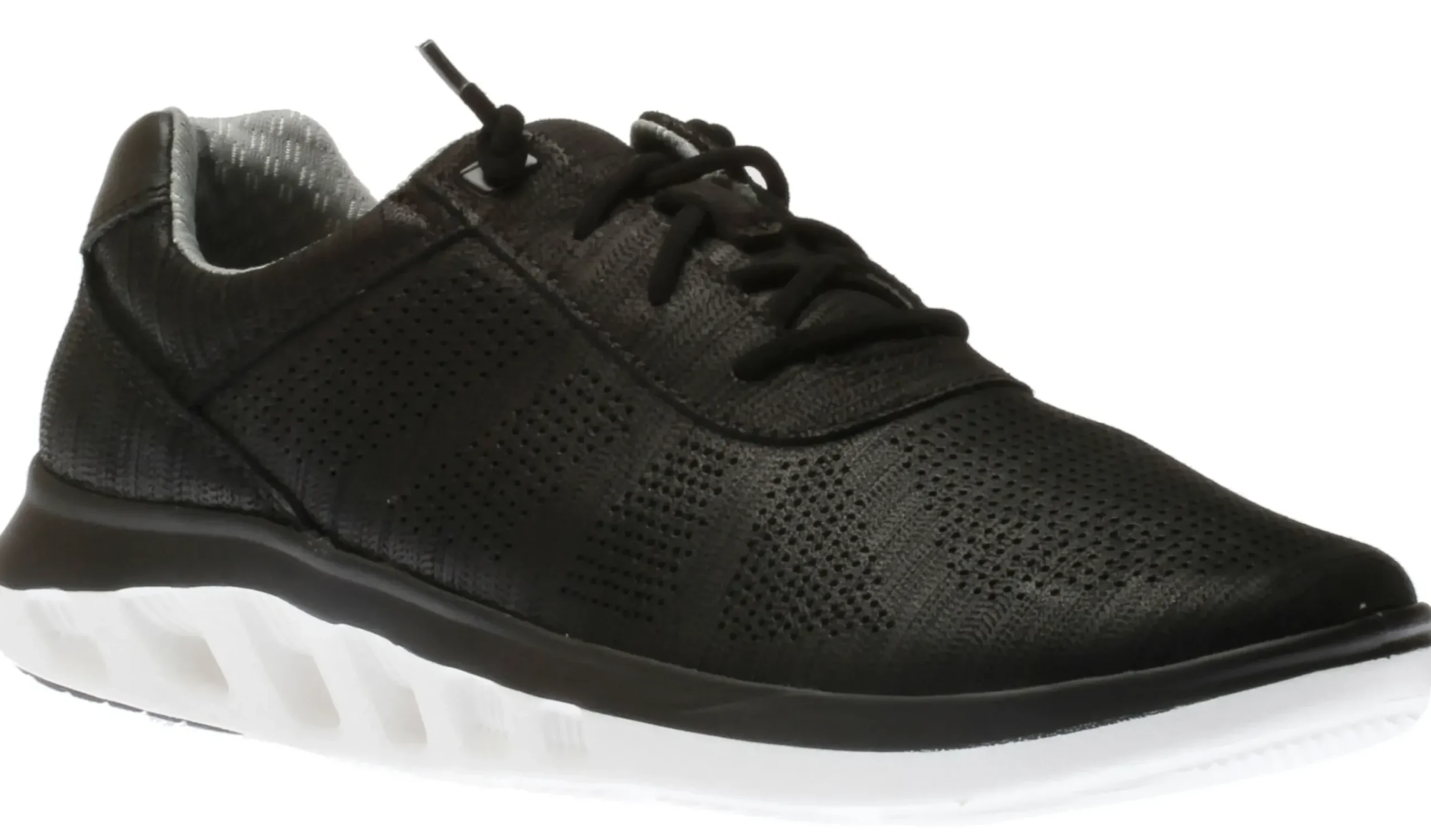 Clearance Johnston & Murphy Activate Black Perforated Leather Lace-Up Sneaker