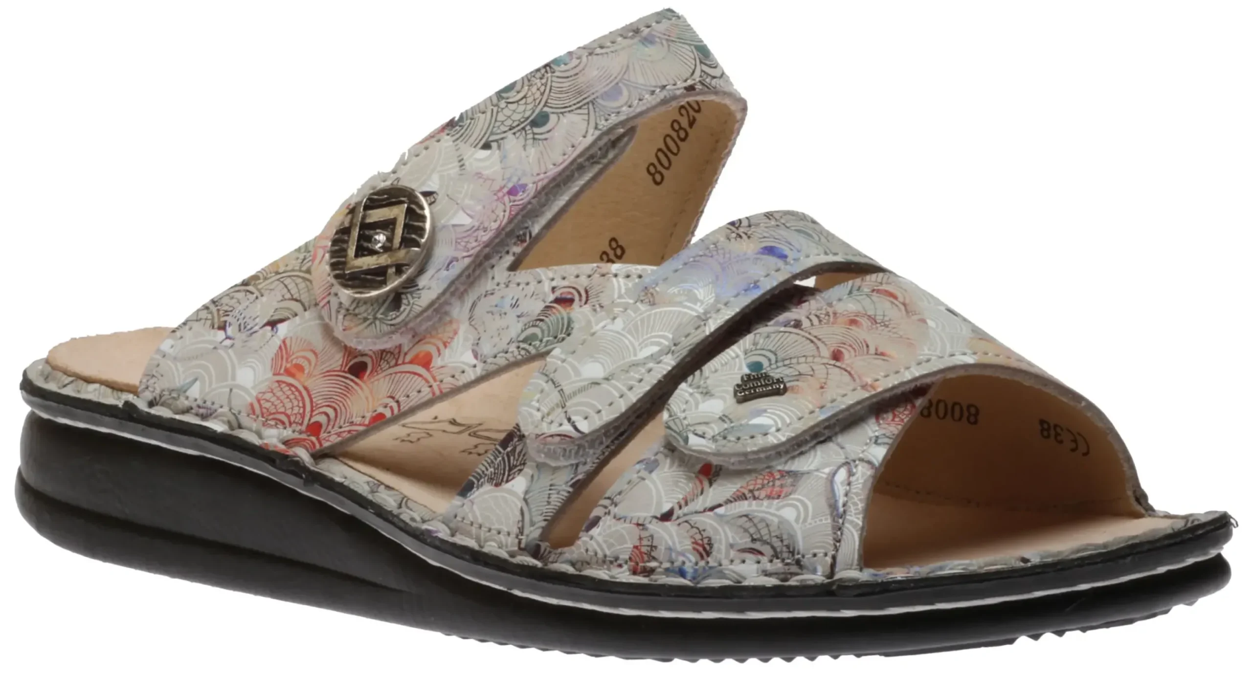 Discount Finn Comfort Agueda Multi Irpino Leather Slide Sandal