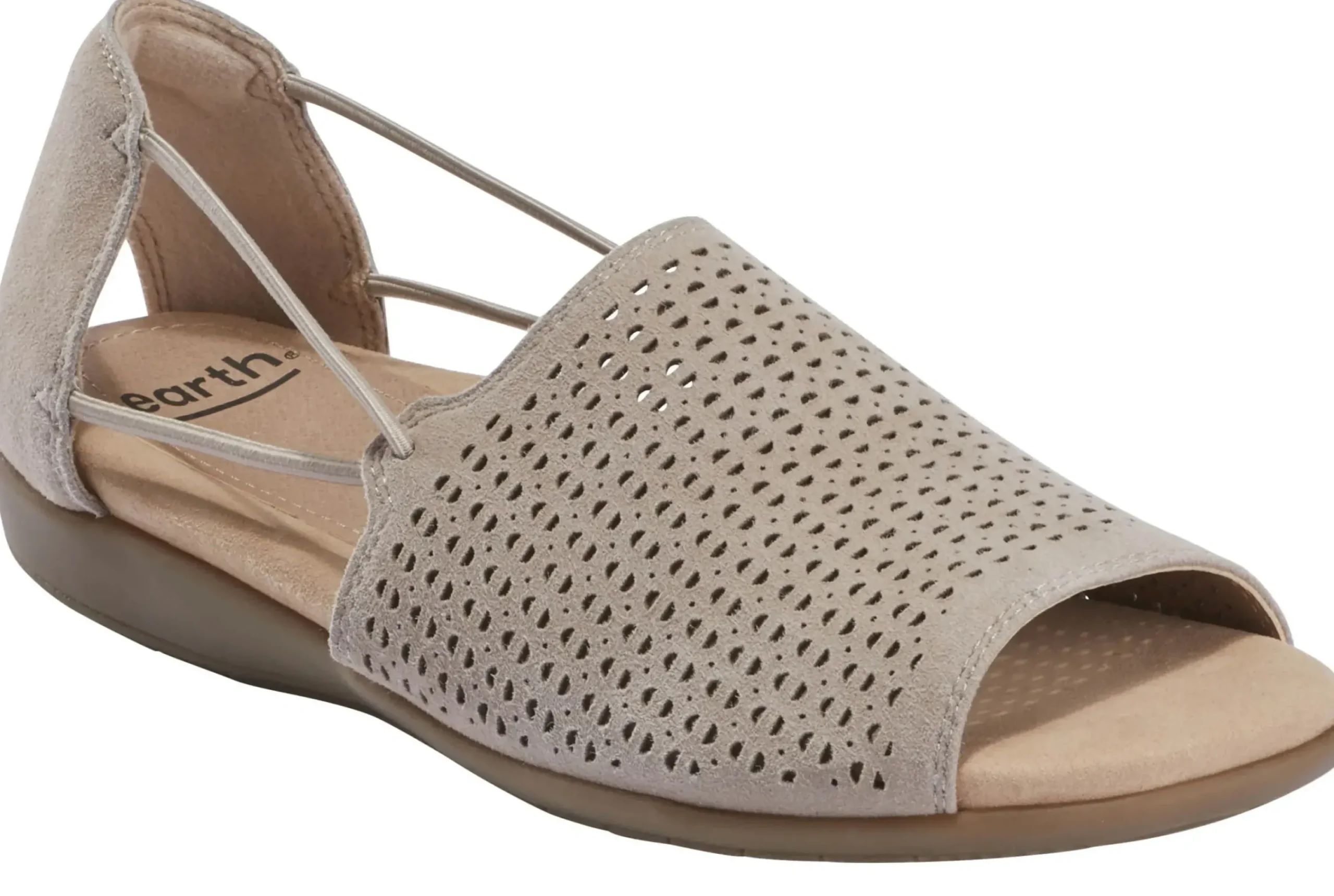 Discount Earth Alder Abra Ginger Beige Suede Slip-On Sandal