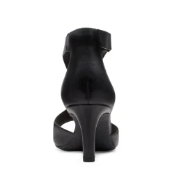 Outlet Clarks Alice Flame Black Leather Heeled Sandal