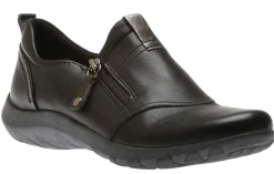 New Cobb Hill Amalie Black Leather Zipper Slip-On