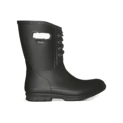 Bogs Amanda Plush Lace-Up Black Women's Insulated Rain Boot