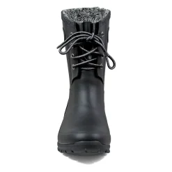 Bogs Amanda Plush Lace-Up Black Women's Insulated Rain Boot