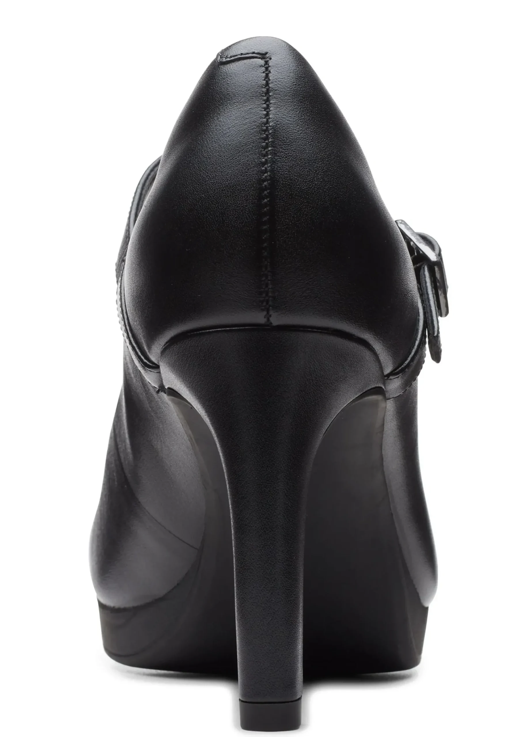 Clearance Clarks Ambyr Shine Black Leather Mary Jane Heel Pump