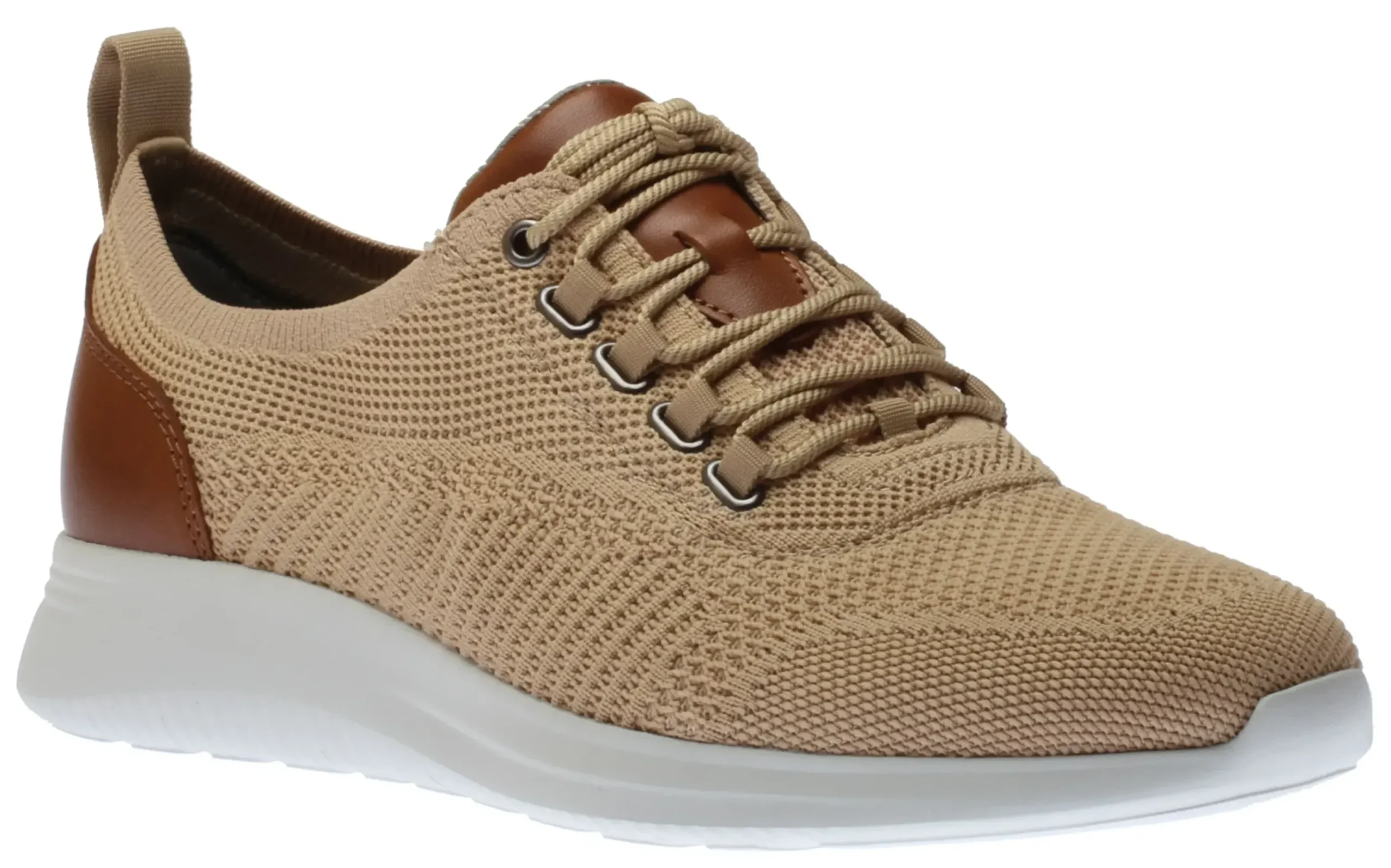Outlet Johnston & Murphy Amherst Taupe Knit Lace-Up Sneaker
