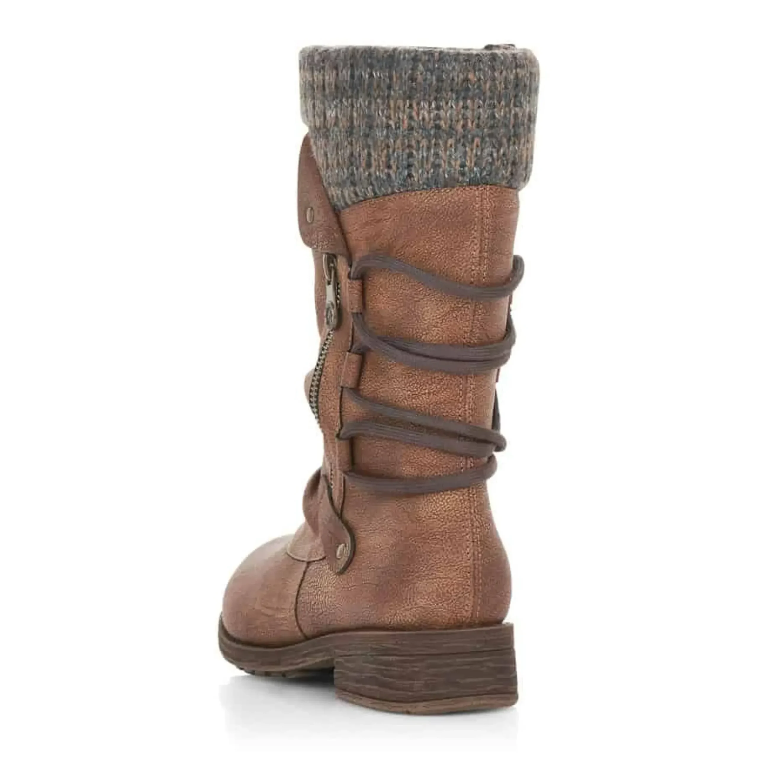 New Remonte Andros Brown Knit Mid-Height Boot