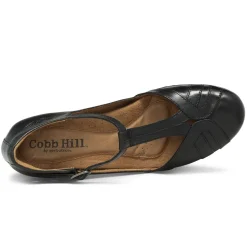 Cobb Hill Angelina Black T-Strap Low Heel
