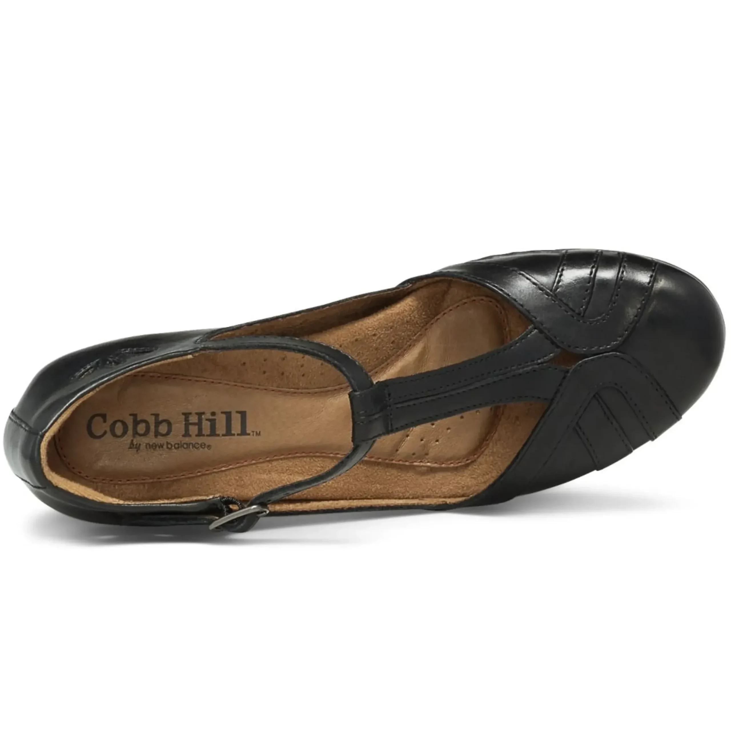 Cobb Hill Angelina Black T-Strap Low Heel