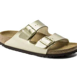 New Birkenstock Arizona Birko-Flor Gold Slide Sandal