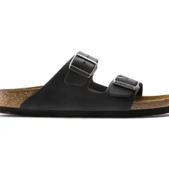 Sale Birkenstock Arizona Black Oiled Leather Slide Sandal
