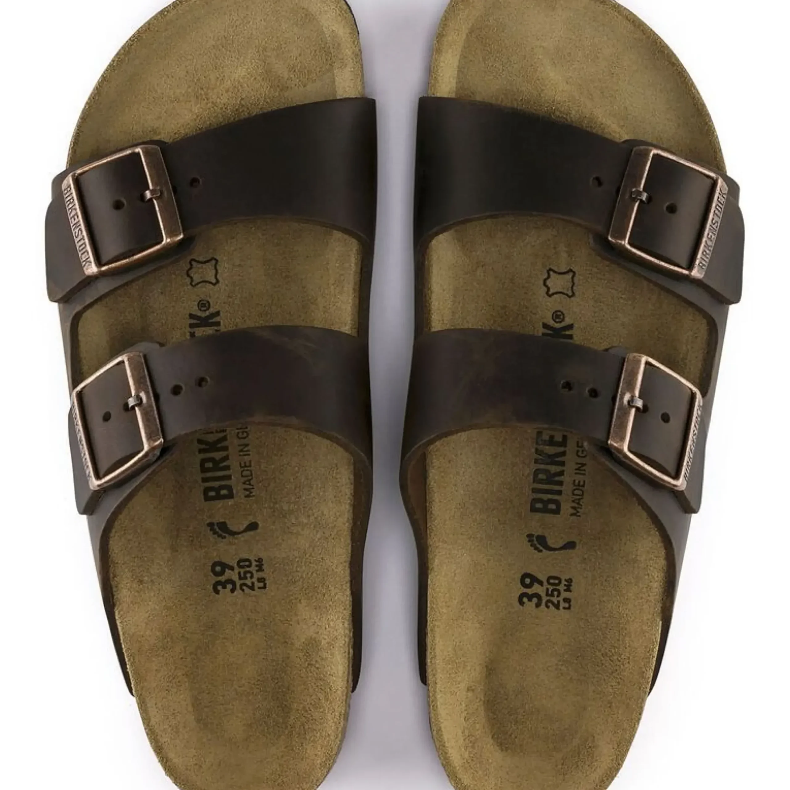 Online Birkenstock Arizona Hard Footbed Habana Brown Oiled Leather Slide Sandal