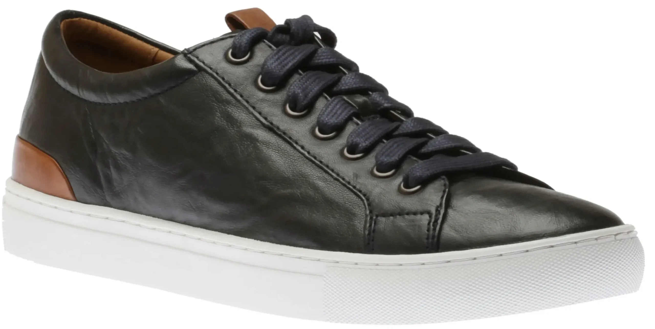 Sale Johnston & Murphy Banks Navy Leather Lace-Up Sneaker