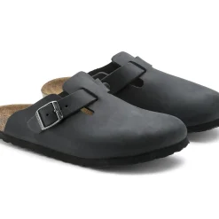New Birkenstock Boston Black Oiled Leather Clog