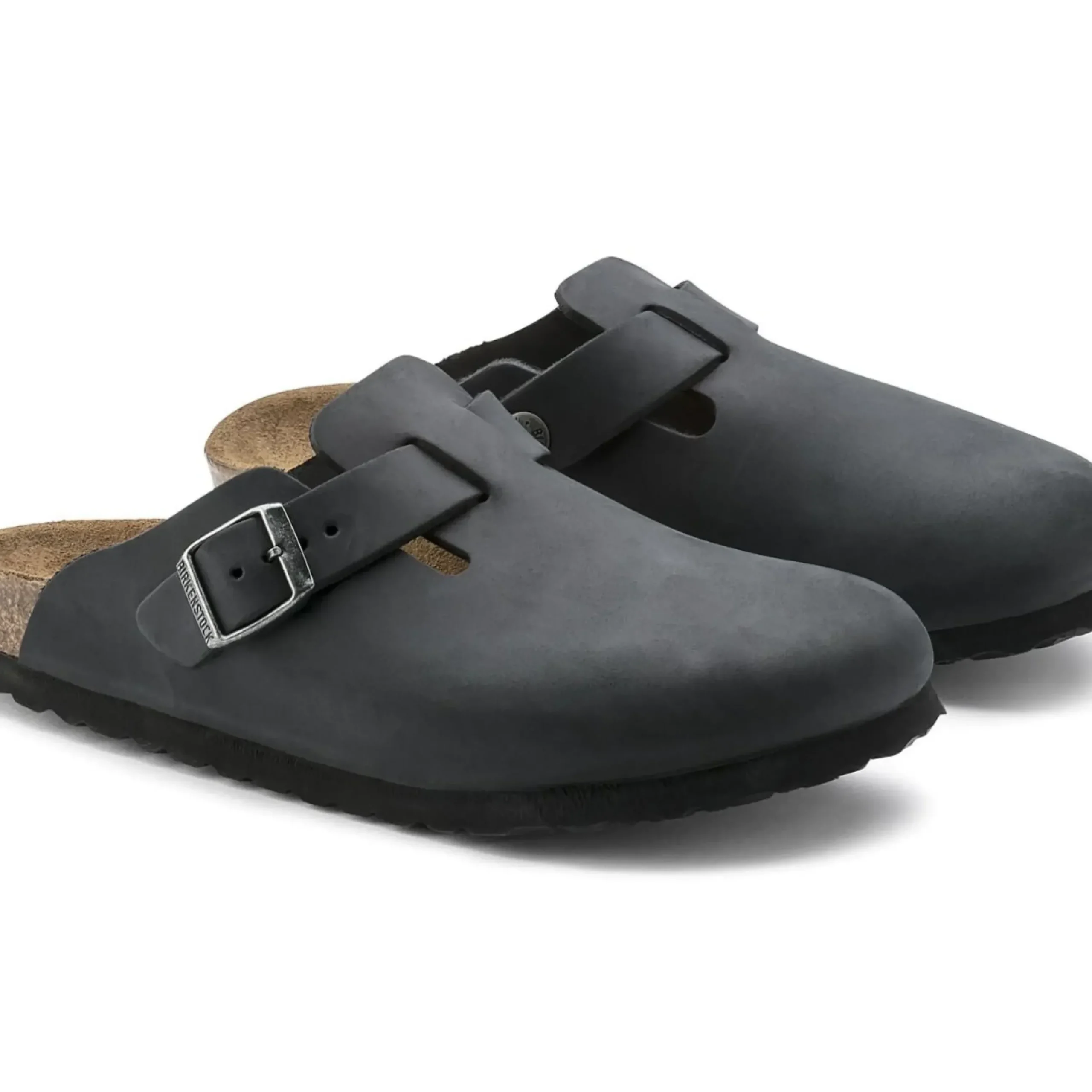 New Birkenstock Boston Black Oiled Leather Clog