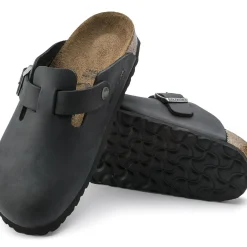 New Birkenstock Boston Black Oiled Leather Clog