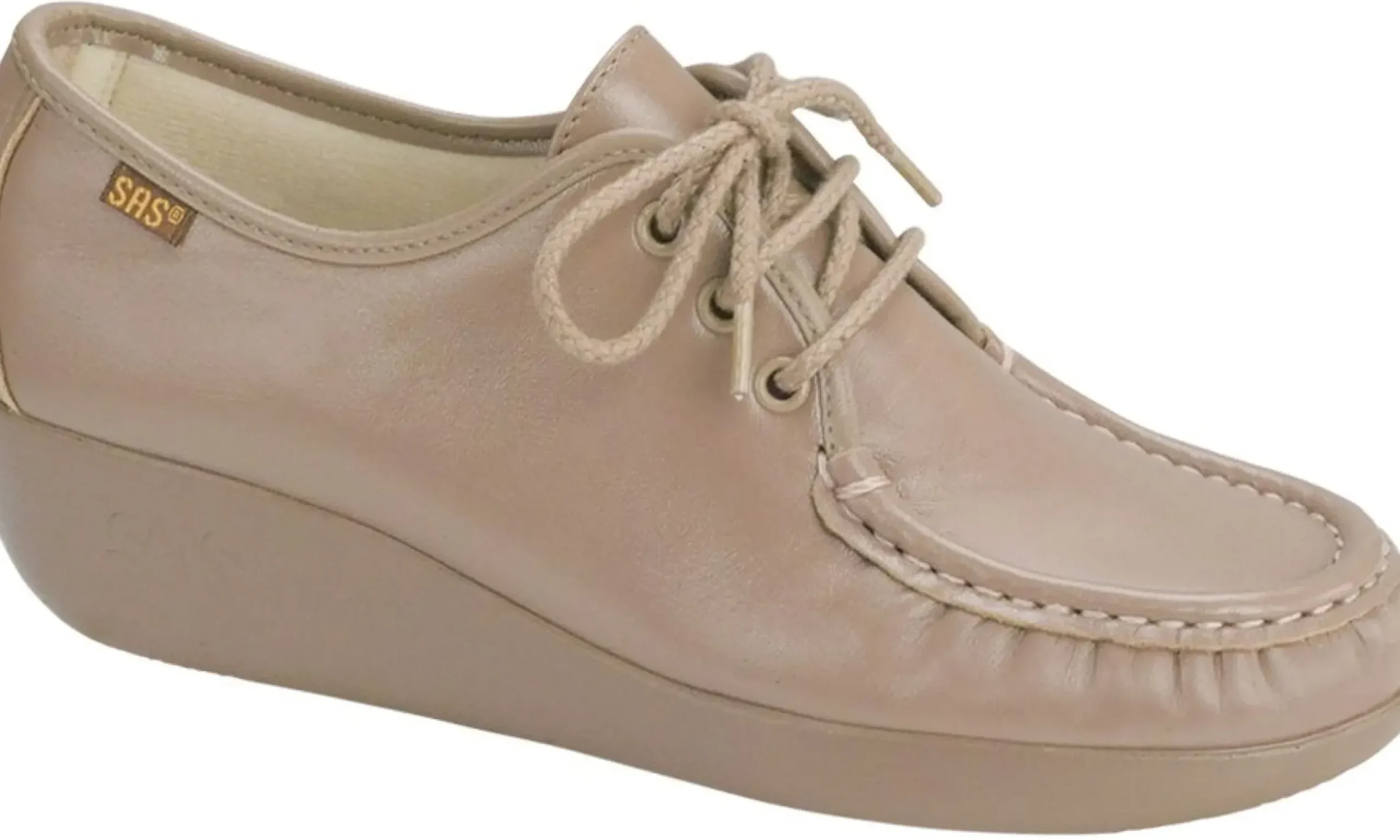 New SAS Shoes Bounce Mocha Leather Lace-Up Mocassin