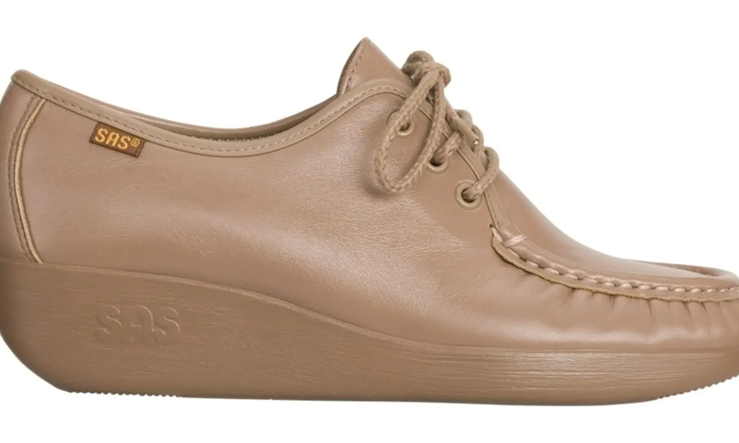 New SAS Shoes Bounce Mocha Leather Lace-Up Mocassin