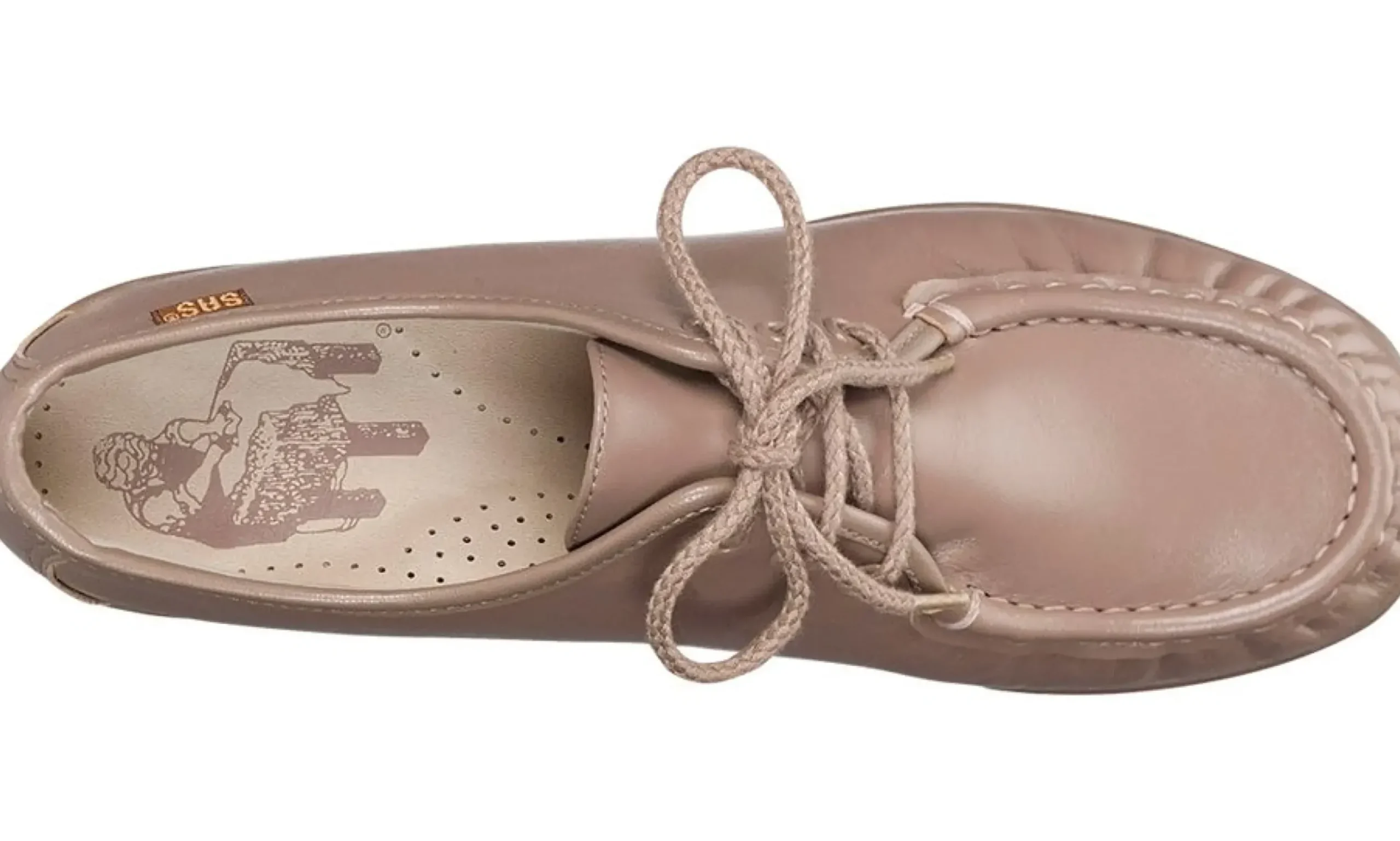 New SAS Shoes Bounce Mocha Leather Lace-Up Mocassin