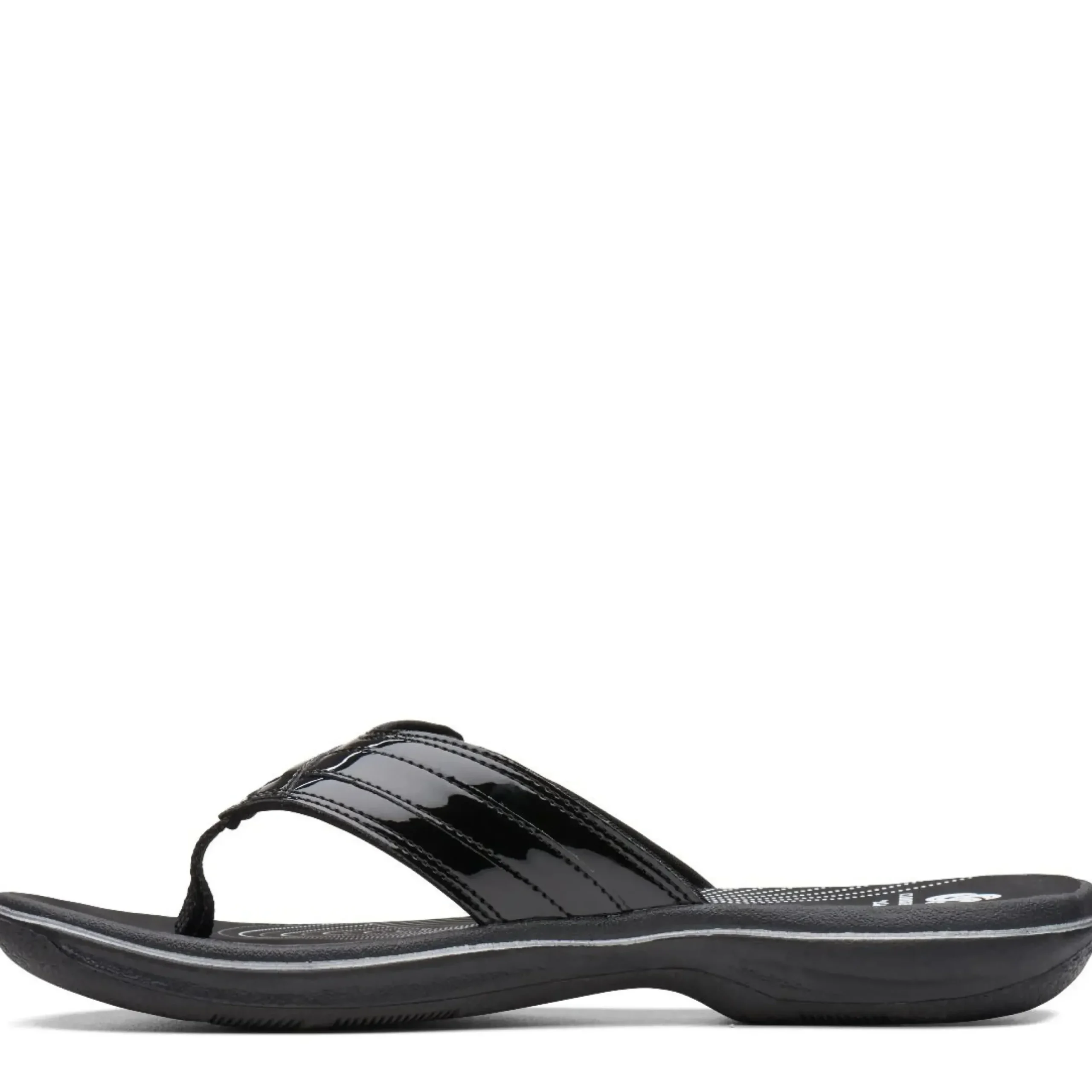 Online Clarks Breeze Sea Black Patent Thong Sandal
