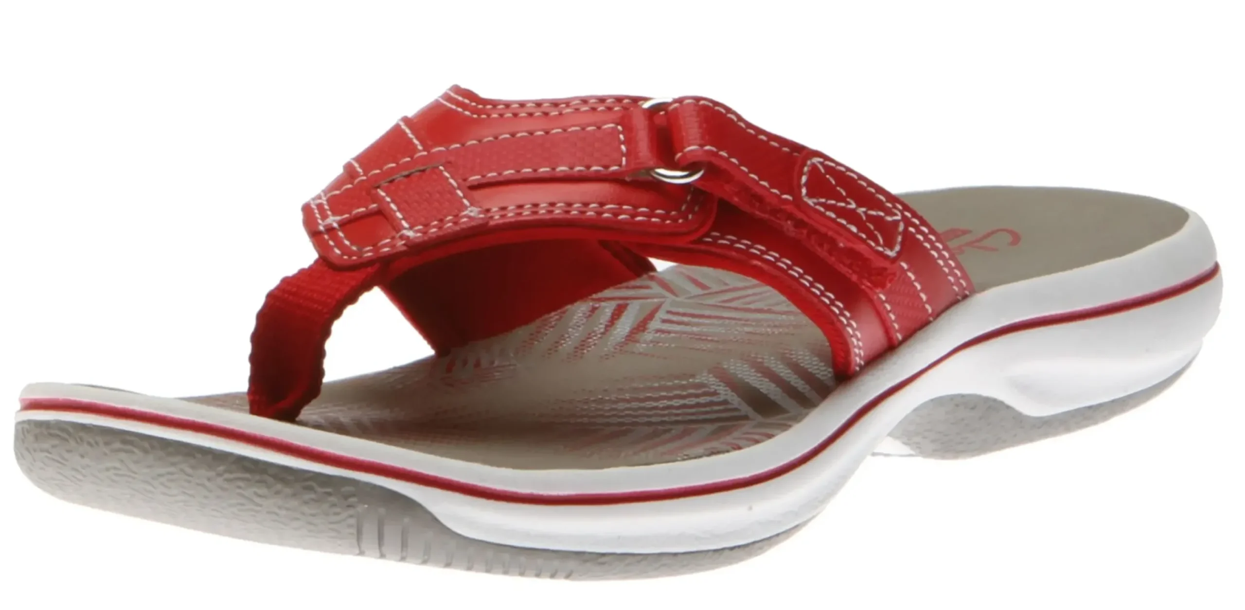 Hot Clarks Breeze Sea Red Thong Sandal