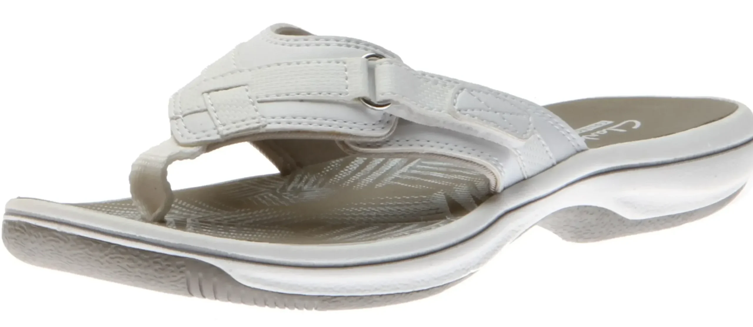 Clarks Breeze Sea White Thong Sandal