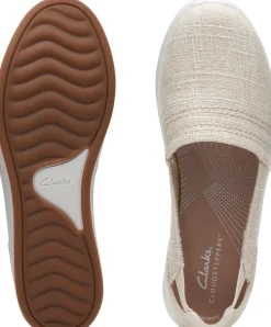 Outlet Clarks Breeze Step Beige Canvas Slip-On Sneaker