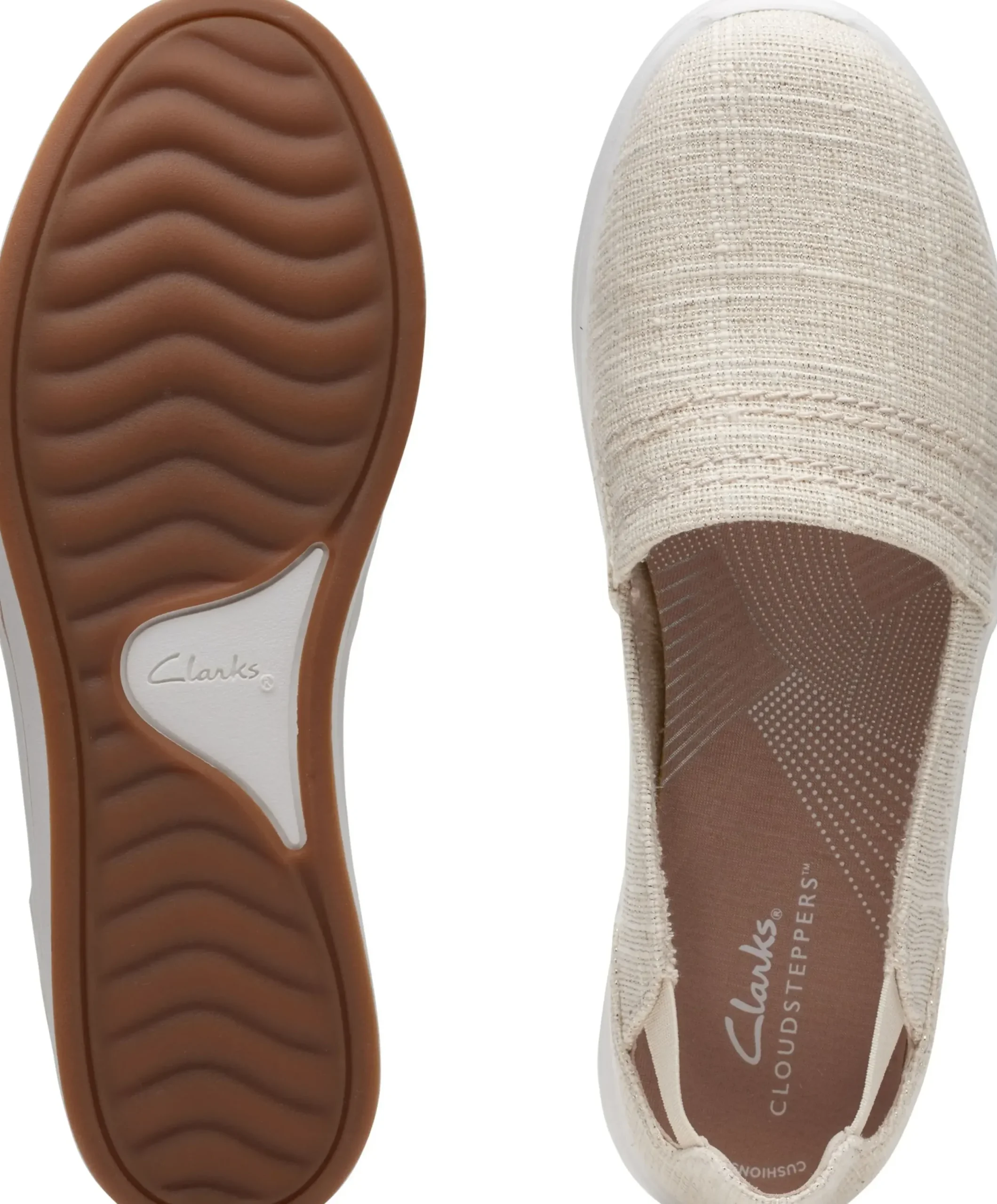 Outlet Clarks Breeze Step Beige Canvas Slip-On Sneaker
