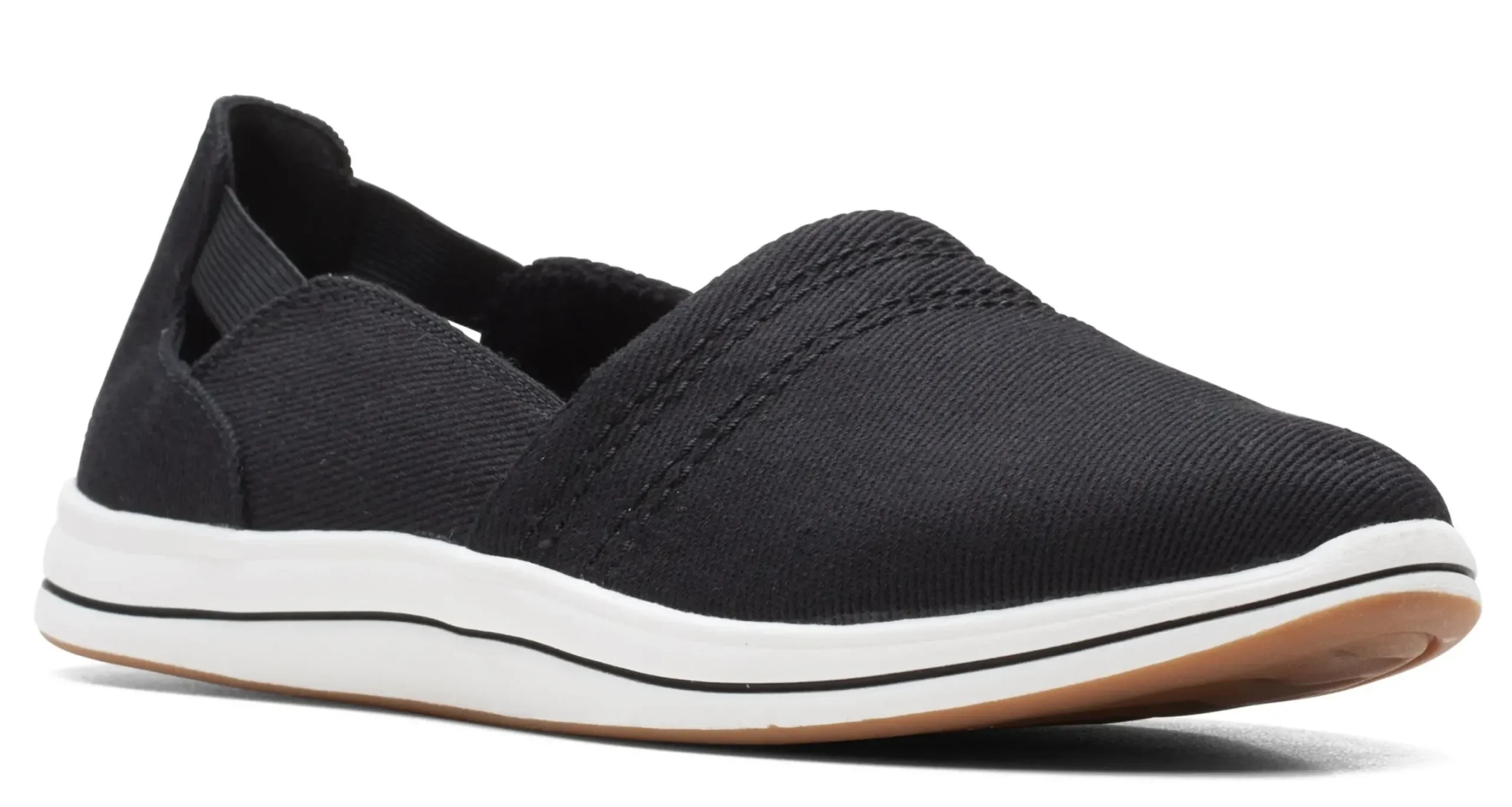 Online Clarks Breeze Step Black Slip-On Canvas Sneaker