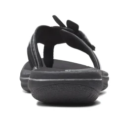 Hot Clarks Brinkley Flora Black Patent Thong Sandal