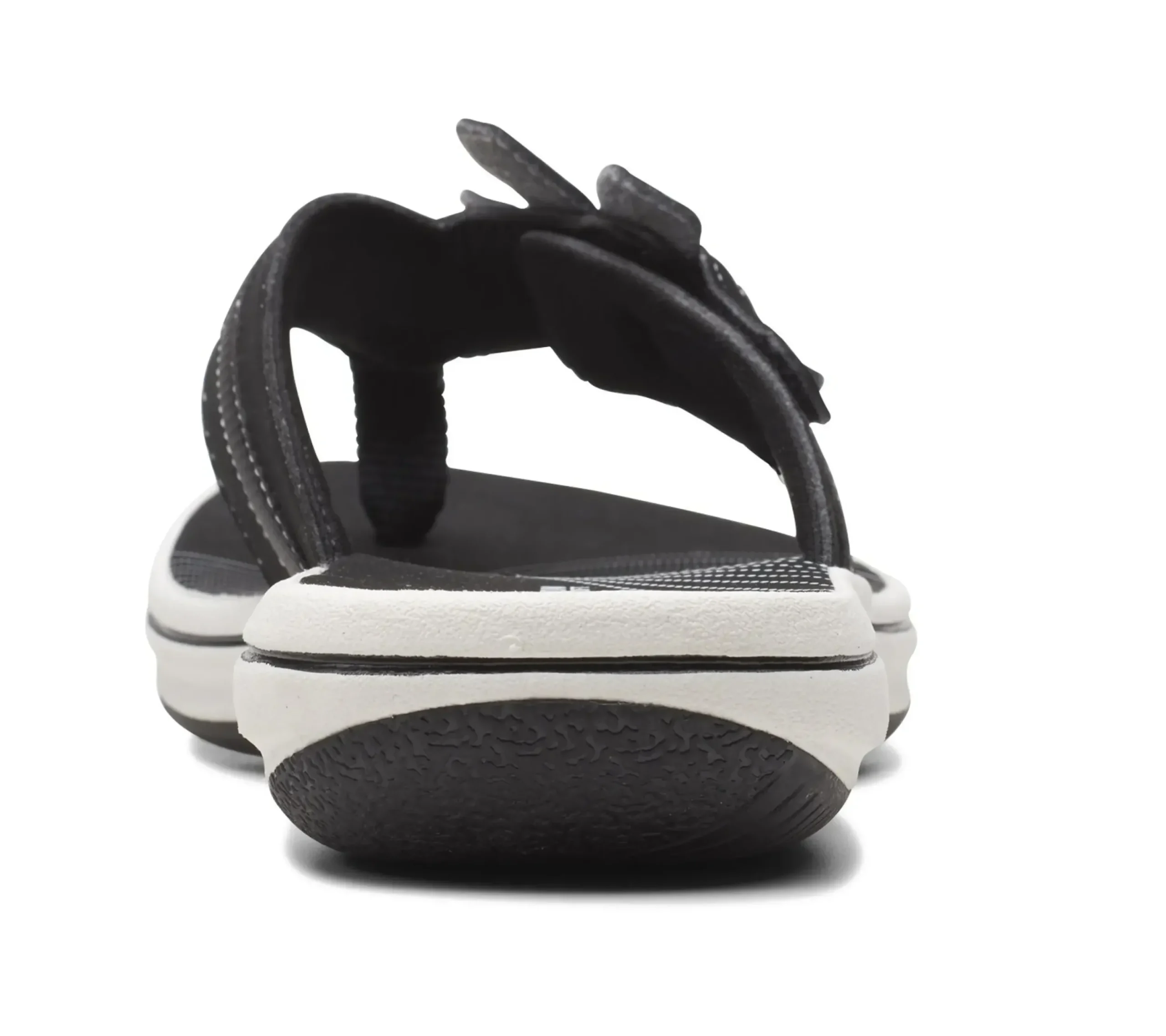 Clarks Brinkley Flora Black White Thong Sandal