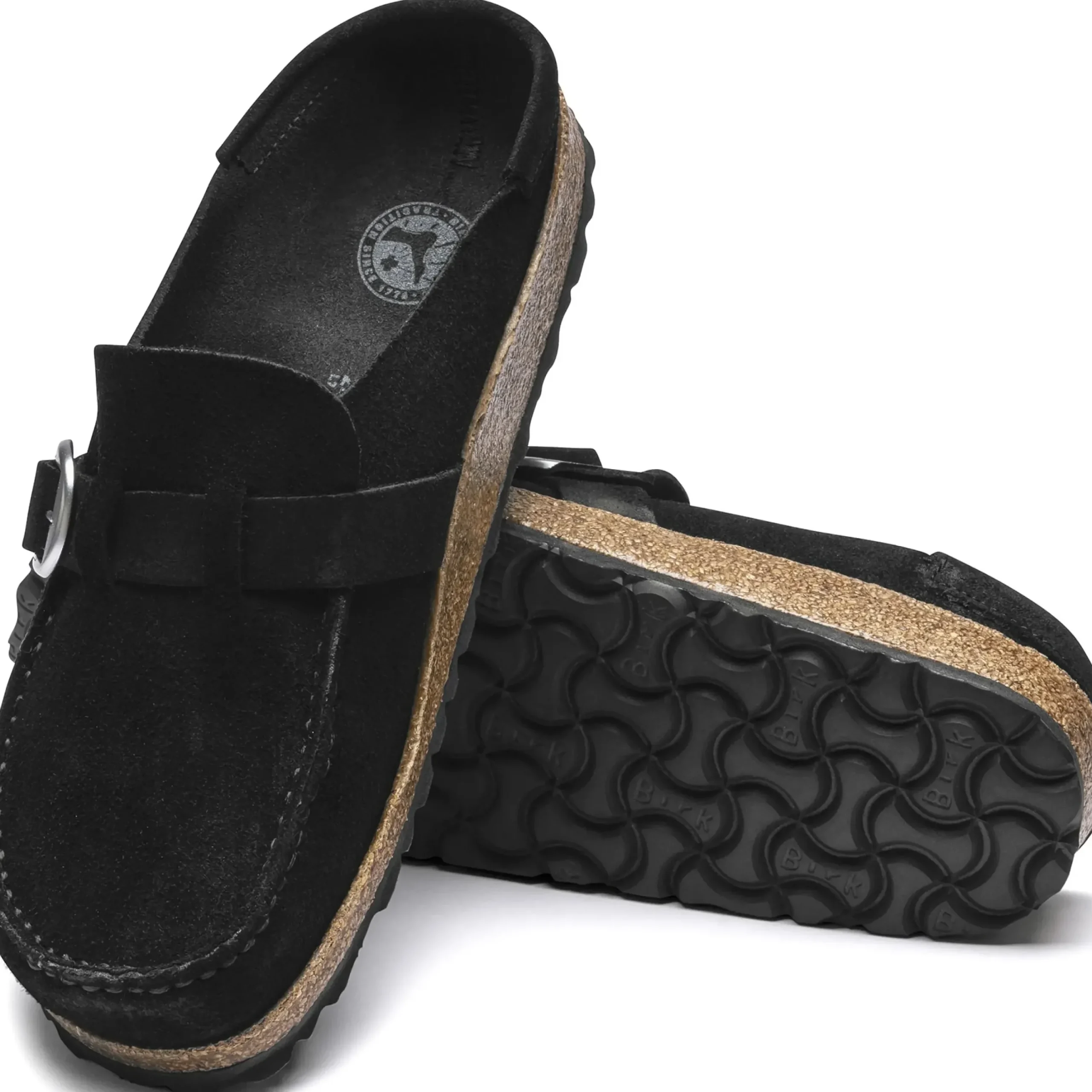 Outlet Birkenstock Buckley Black Suede Leather Clog