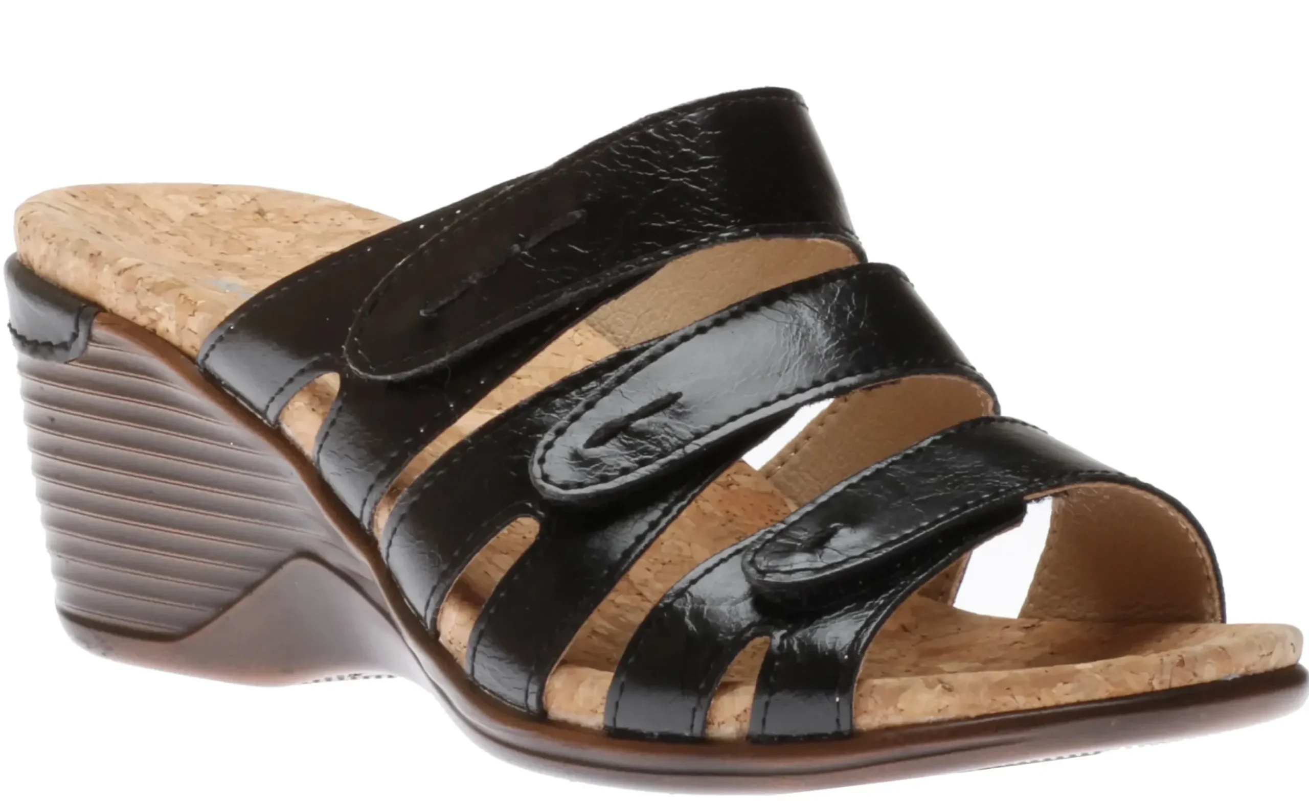 Romika Calgary 01 Black Slide Wedge Sandal