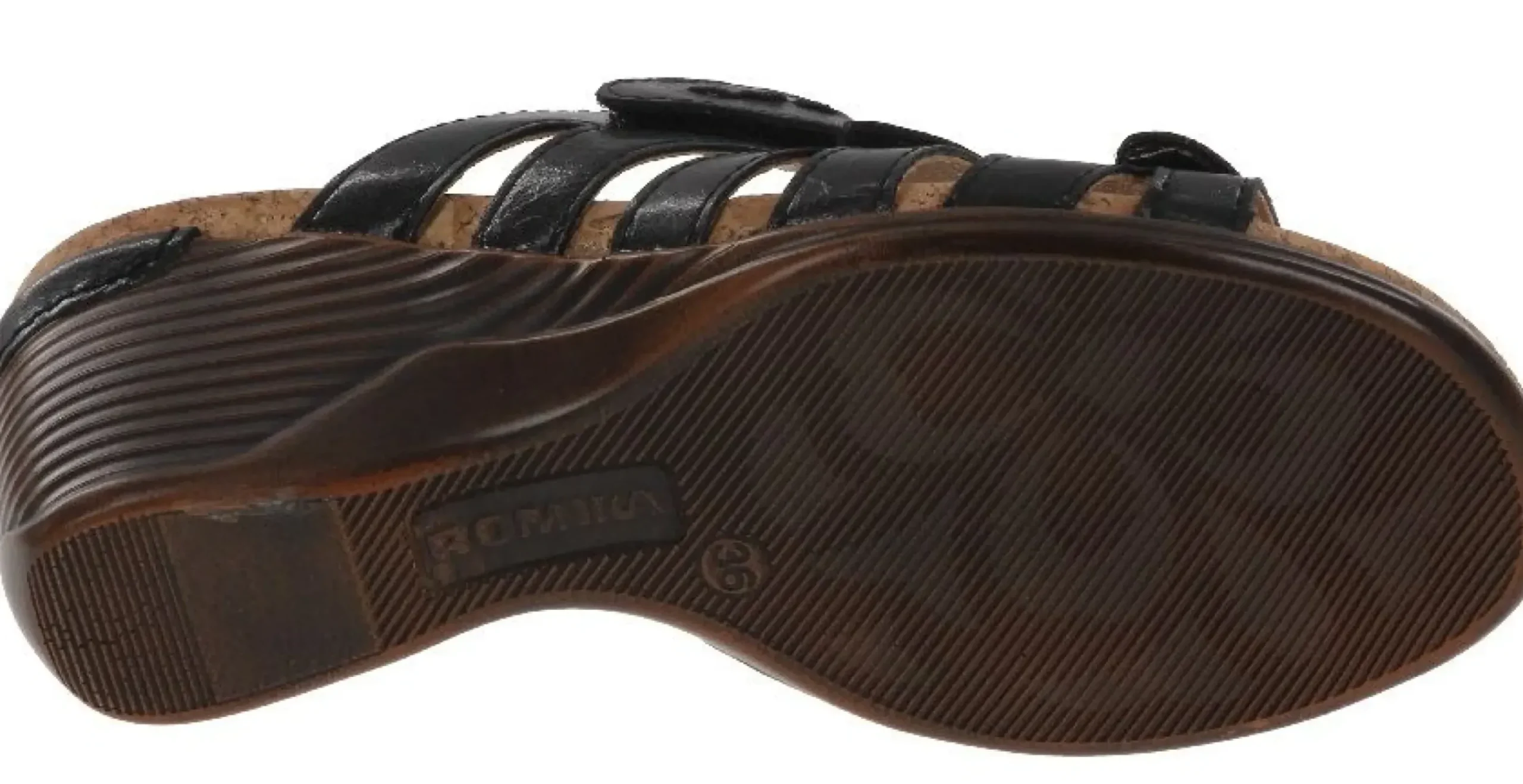 Romika Calgary 01 Black Slide Wedge Sandal