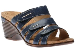 Hot Romika Calgary 01 Blue Slide Wedge Sandal