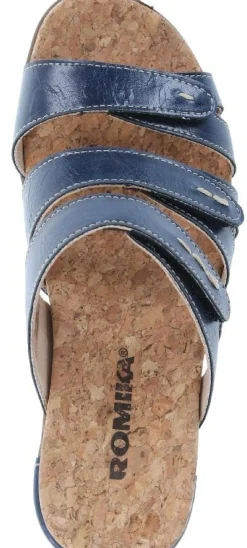 Hot Romika Calgary 01 Blue Slide Wedge Sandal