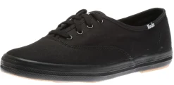 Hot Keds Champion Black Lace-Up Canvas Sneaker