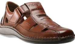 Discount Rieker Clarino Brown Leather Fisherman Sandal