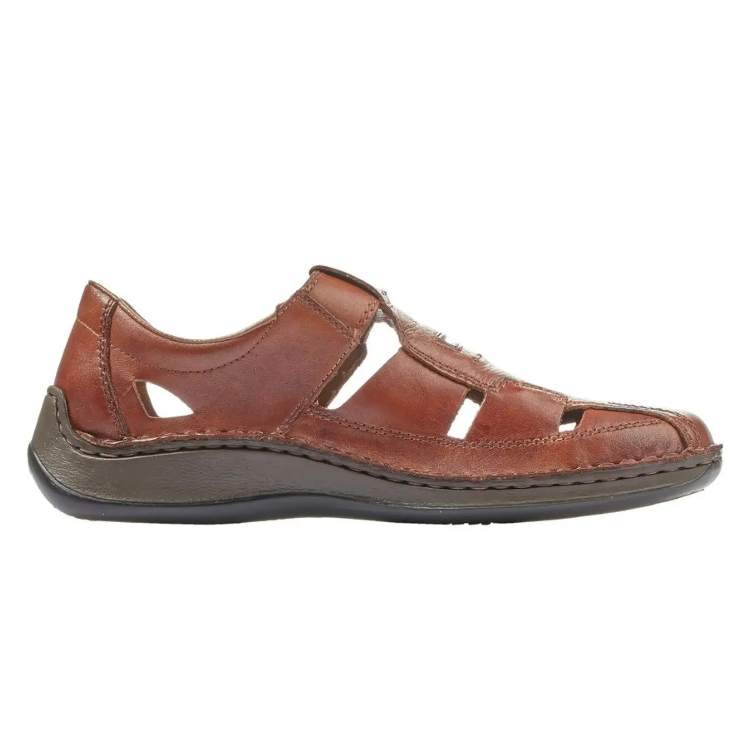 Discount Rieker Clarino Brown Leather Fisherman Sandal