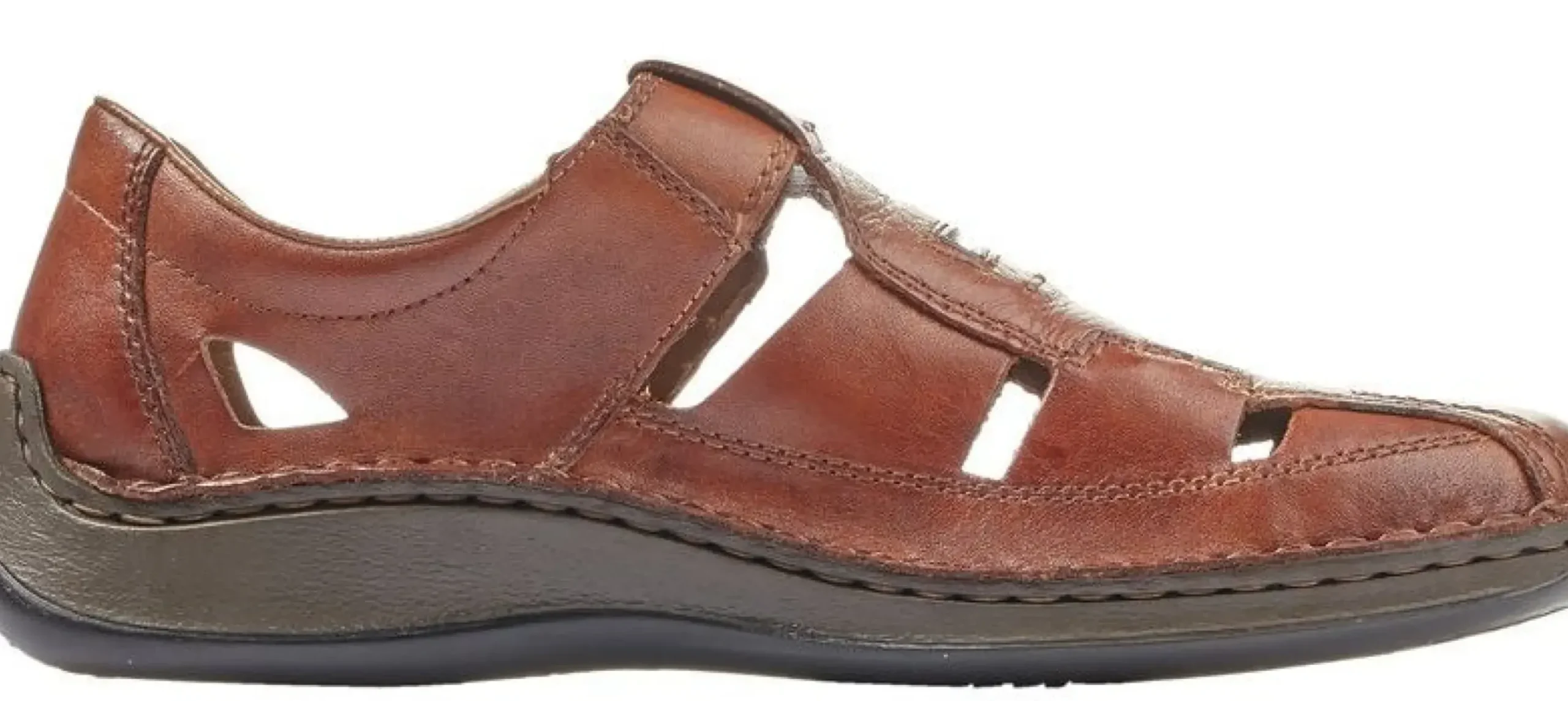 Discount Rieker Clarino Brown Leather Fisherman Sandal