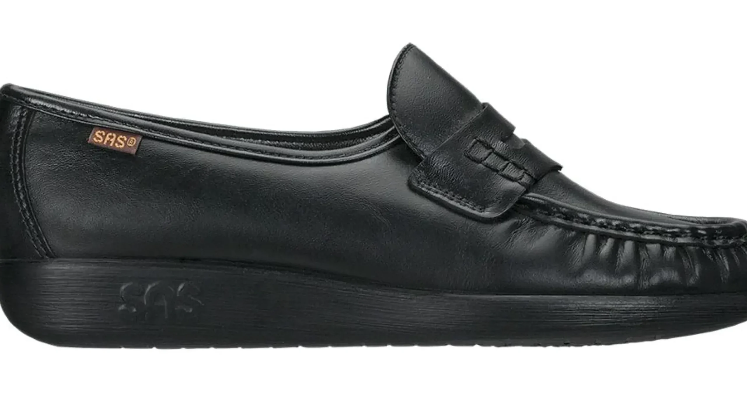 Sale SAS Shoes Classic Black Leather Slip-On Loafer