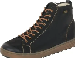 Remonte Columbo Black Leather Lace-Up Winter Boot