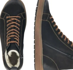 Remonte Columbo Black Leather Lace-Up Winter Boot
