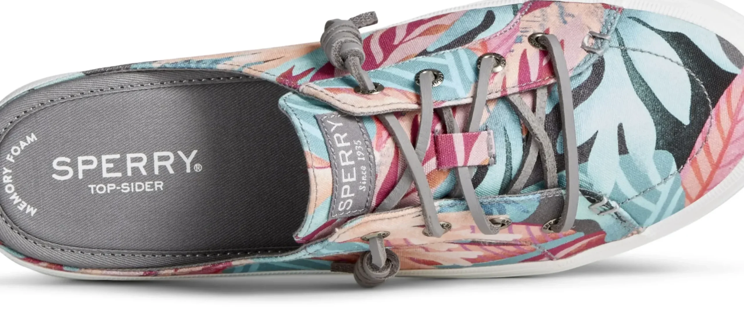 Clearance Sperry Crest Vibe Coral Floral Pink Mule Sneaker