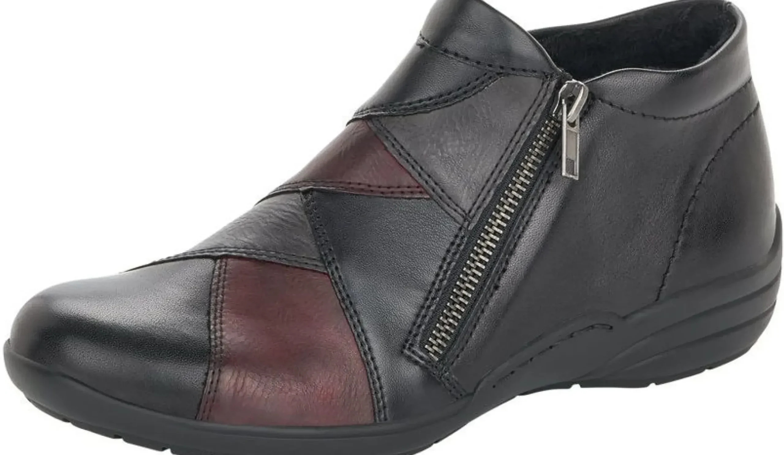 Online Remonte Cristallino Black Wine Leather Ankle Boot