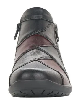 Online Remonte Cristallino Black Wine Leather Ankle Boot