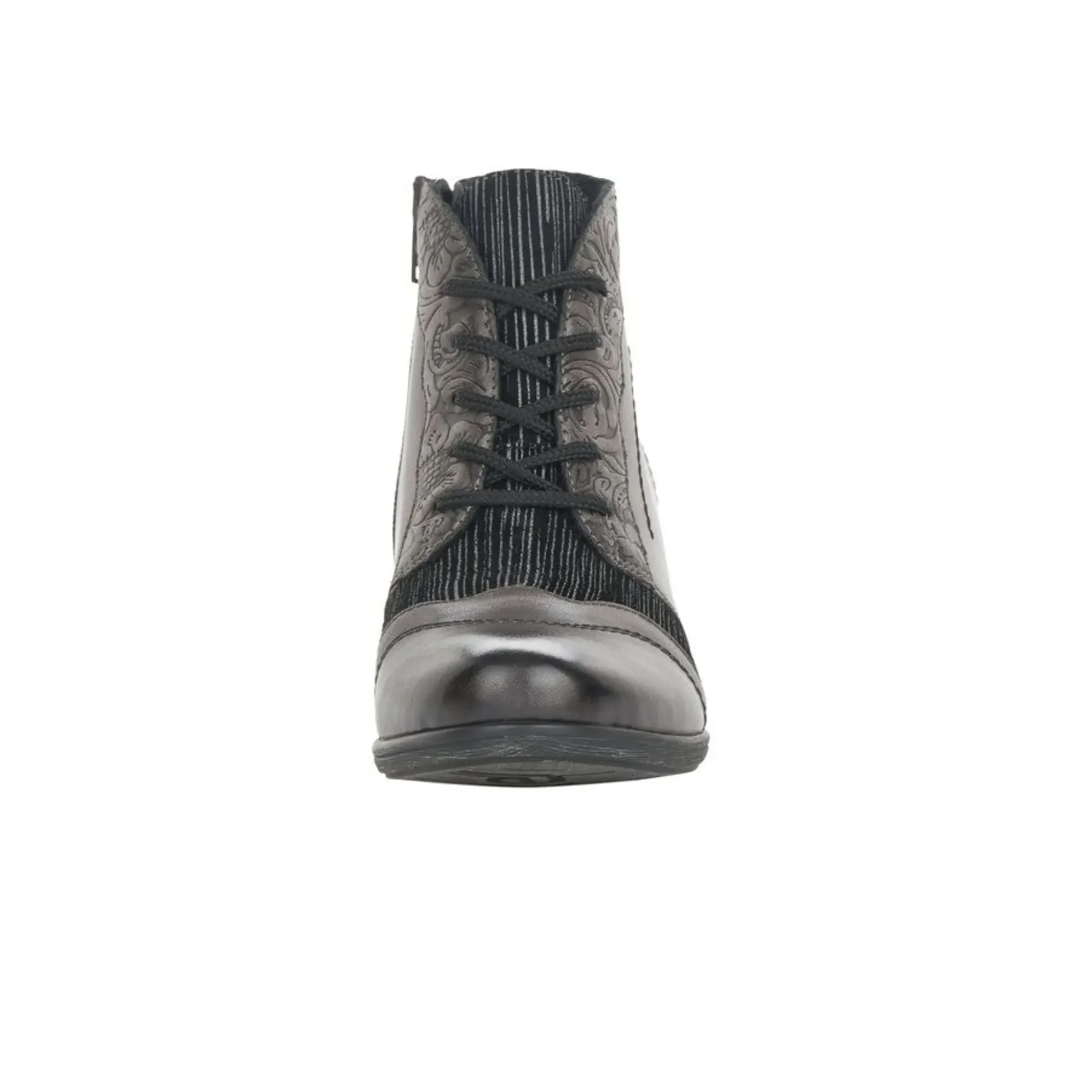 Online Remonte Cristallino Grey Leather Embossed Ankle Boot